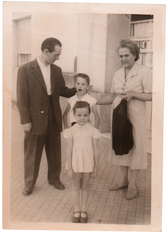 Fotografía de Rosina, Ugo, Claudio y Rafaela